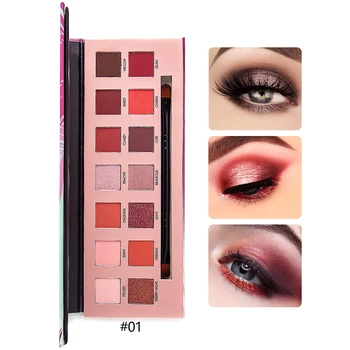 

SHOPANTS 14 Colors Eye Shadow Palette Matte Glitter High Pigment Hot In Ins Palette Eyeshadow With Brush Eyes Makeup Eyeshadow