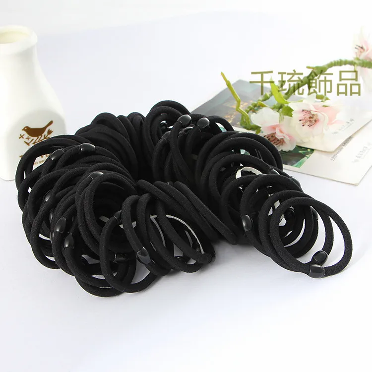 Черный и белый с рисунком Hairband Bold Тип Hairband 6 мм ультра-стрейч черная бусина Hairband 2 юаней аксессуары для волос