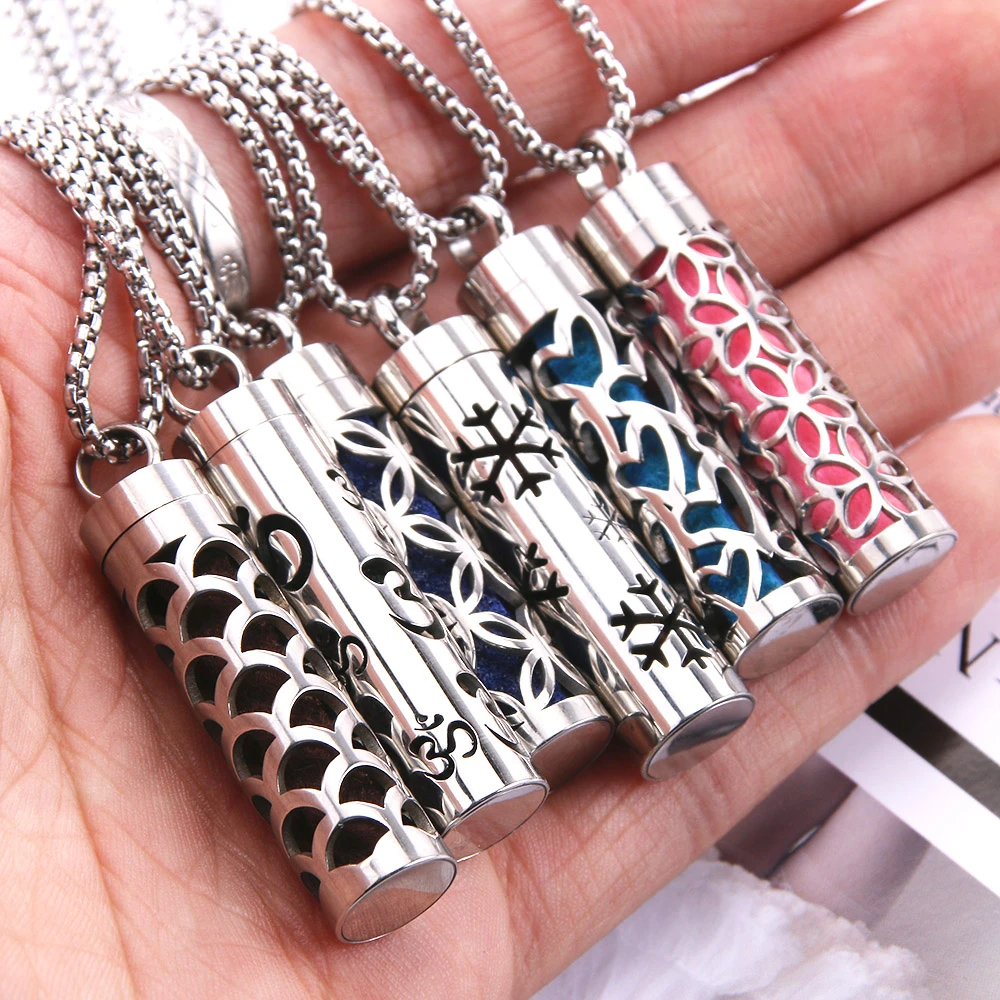 New Aromatherapy Diffuser Necklace 316L Stainless Steel Locket Perfume