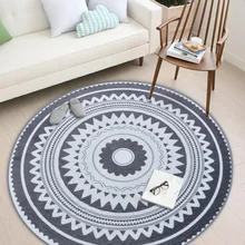 Nordic Modern Plush Floor Rug Round Area Carpet Living Room Bedroom Home Textile Decor Rugs Geometric Play Game Mats