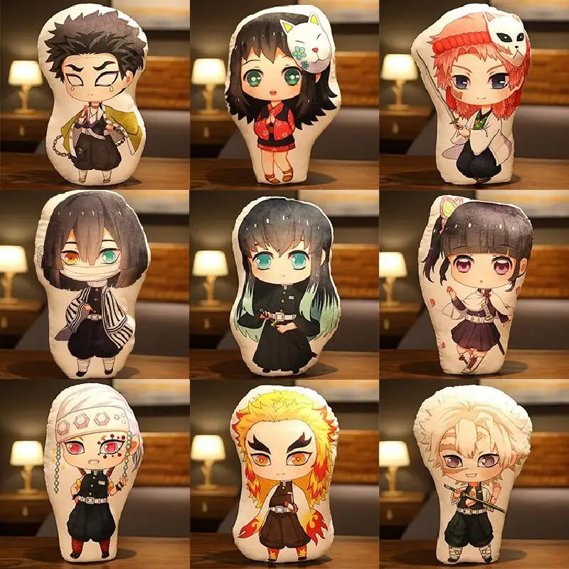 

Devil's Blade Anime Cute Pillow Cushion Demon Slayer Manga Kimetsu No Yaiba Tanjirou Nezuko Cushion Pillow Stuffed Plush Toys