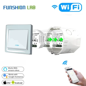 

DIY Smart WiFi Light LED Dimmer Switch Smart Life/Tuya APP Remote Control 1/2 Way Switch,Works with Alexa Echo Google Home
