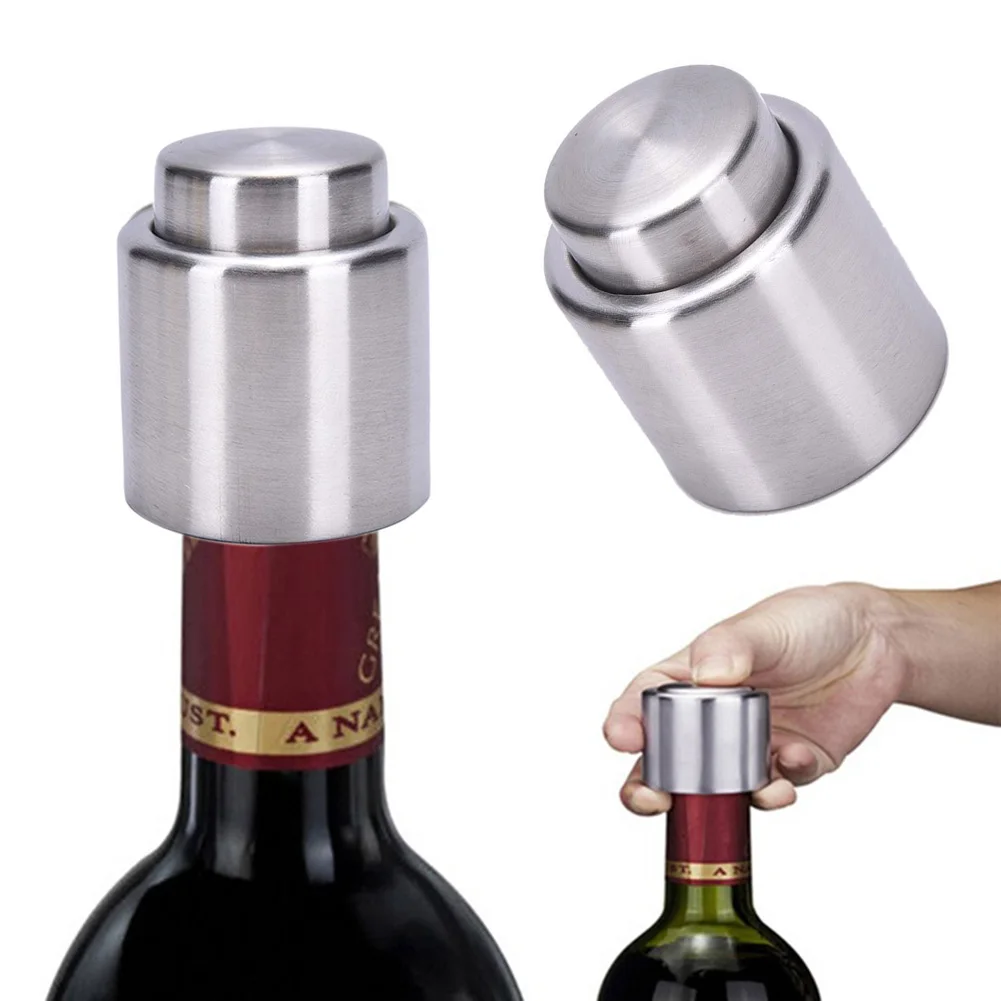 Stainless Steel Pressing Design Sealed Bar Red Wine Bottle Stopper Plug Vacuum Cap Sealer For Restaurants Bars Hotels | Дом и сад