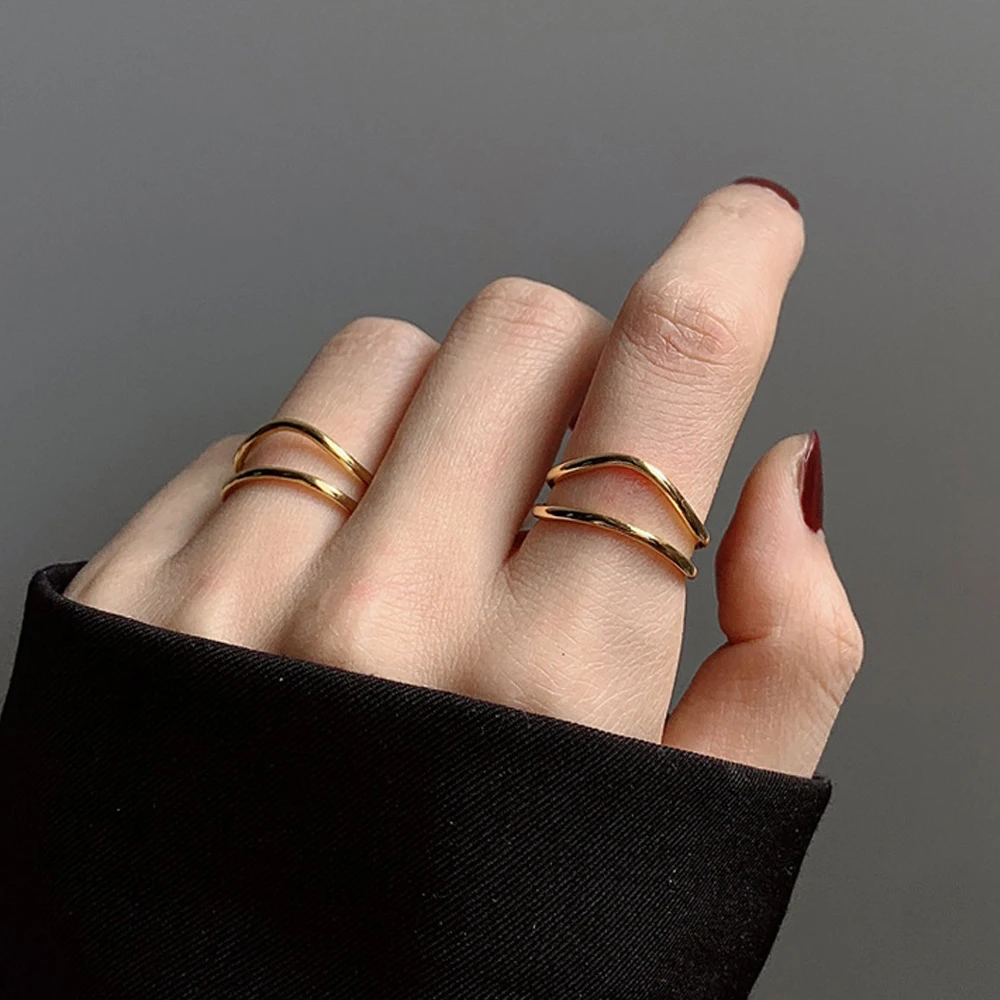 Очаровательные кольца на палец для женщин парные Новые Модные Позолоченные