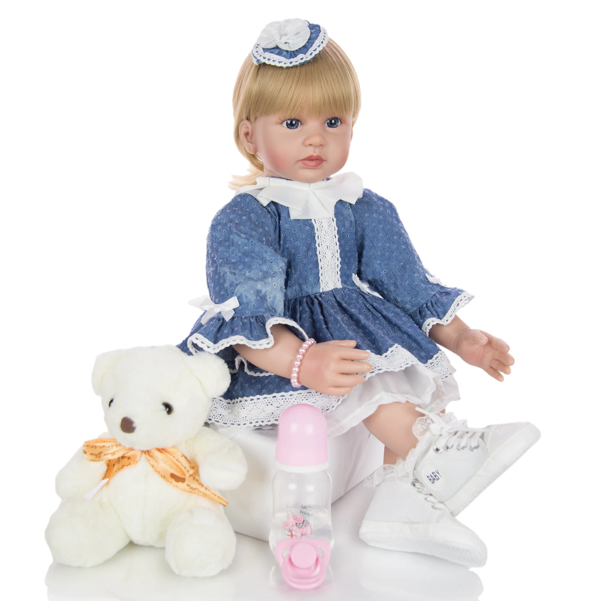 Фантазия возрожденная кукла игрушки 24 ''60 см силиконовая Мягкая Детская кукла «Принцесса» игрушка для продажи детский подарок на день рождения Рождество Menina Brinquedo