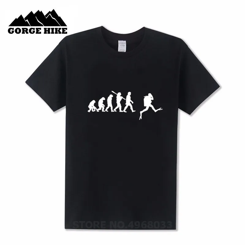 

Diver Scuba Diving Snorkel Vacation Ocean Gift EVOLUTION black T-shirt Hombre Hipster Summer Men T shirt Top Craft No Fade Tees