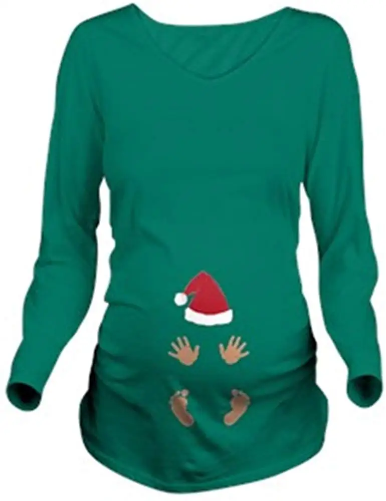 Детские руки и ноги с Санта шляпой 2 футболка для материнства