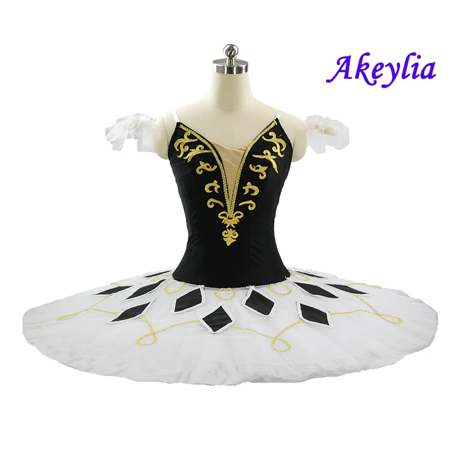 Professional Tutu Harlequinade for girls Pancake Platter Performance Tutus White Black Ballet Stage Costume Tutu Costume female