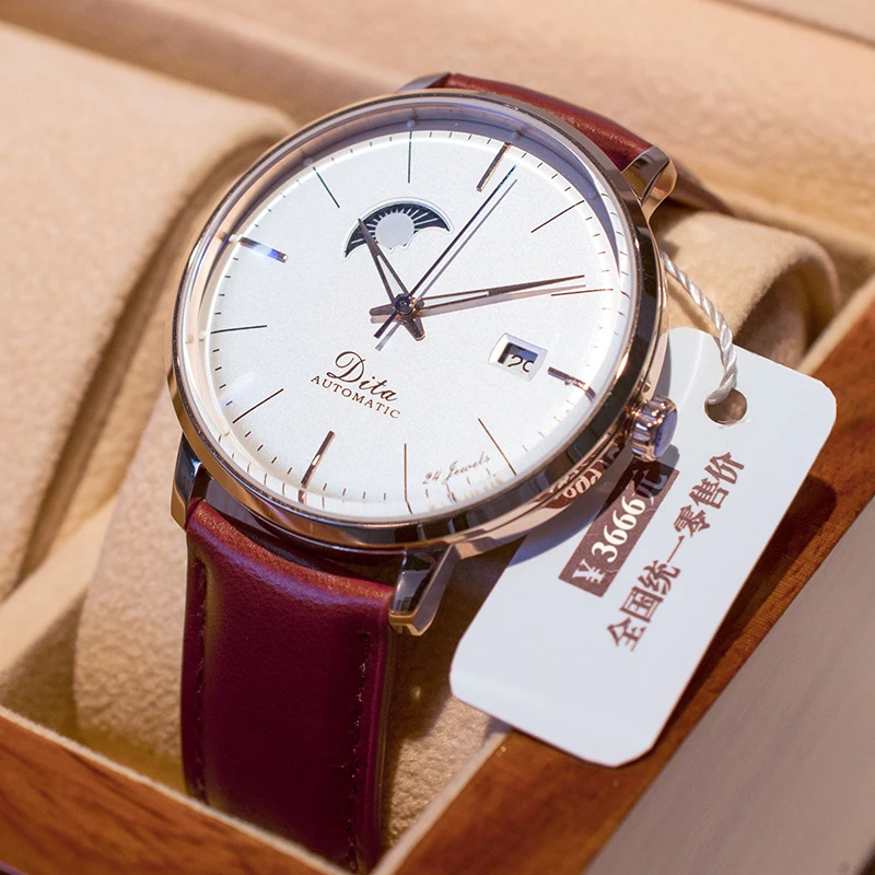 Роскошные золотые модные мужские часы повседневный циферблат автоматические