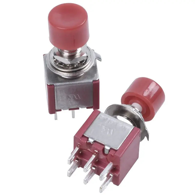 Горячая XD-2 шт. AC 250V 2A 120V 5A DPDT 2NO 2NC Мгновенный кнопочный переключатель