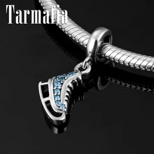 Мода 925 стерлингового серебра роликовые коньки форма кулон бусины для женщин подходят Pandora Шарм браслет Изготовление ювелирных изделий из драгоценных камней