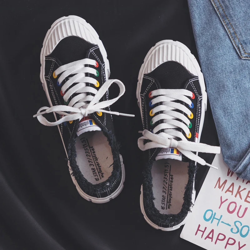 Женская белая парусиновая Обувь На Шнуровке однотонные туфли Zapatillas Deportivas Mujer