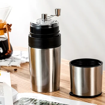 

New All in One Portable Manual Coffee Bean Grinder Set Coffee Maker Brewer Filter with Travel Mug Adjustable Ceramic
