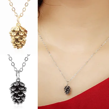 

Creative Forest Style Pine Nut Necklace Women Sweater Necklace Chain Pendant Jewelry Personality Acorn Pinecone Jewelry