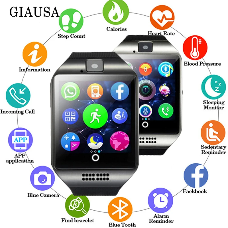Bluetooth Смарт-часы для мужчин и женщин с камерой Whatsapp Twitter Синхронизация SMS Smartwatch поддержка SIM tf-карты для IOS Android умные часы