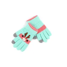 Теплая одежда для маленьких девочек и мальчиков; вязаные варежки; повседневные хлопковые рождественские плотные детские перчатки с геометрическим рисунком лося