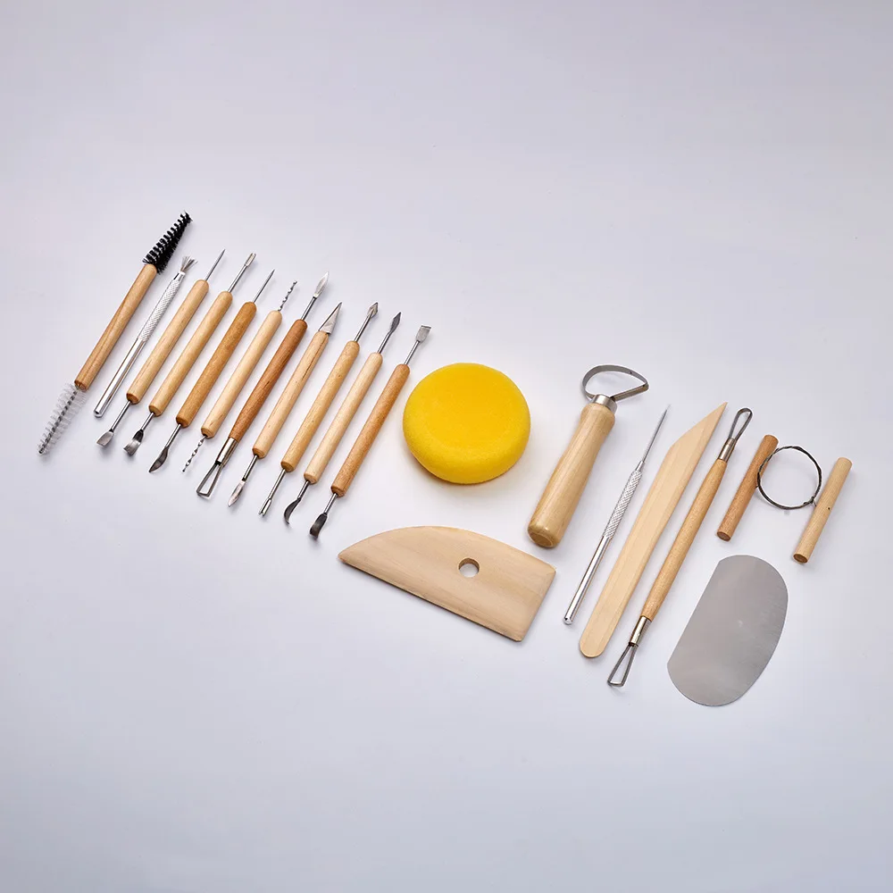 19 шт./компл. DIY глина для художественных работ инструменты для гончарного дела набор ремесел глина лепки Набор инструментов Керамика и керамика деревянная ручка Моделирование глины инструменты