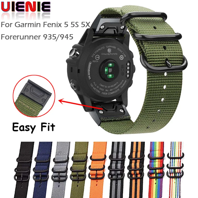 

22mm Quick Fit Strap for Garmin Fenix 5 20mm Watch Band For Fenix 5S 26mm Nylon Loop Fastener Bracelet for Garmin Fenix 5X plus