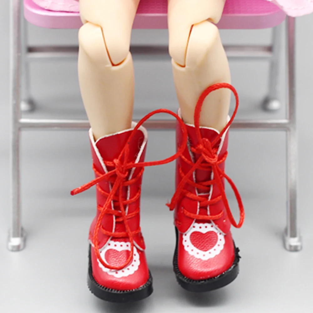 Doll Shoes 3.2cm Doll Boots for Blythe Doll Toy 1/8 BJD Mini Leather Dolls Shoes for Blyth Azone BJD Casual Puppet Shoes Accessories