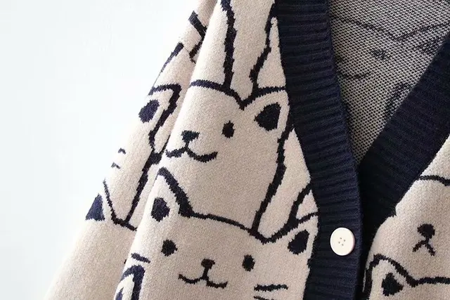 Kawaii Cats V-Neck Cardigan 6