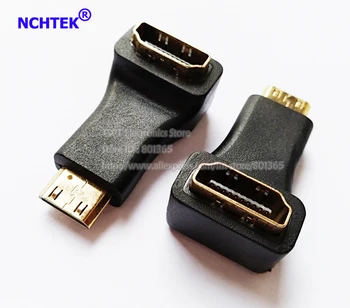 

NCHTEK 90 Degree Right Angled MINI HDMI C Male to HDMI Type A Female Adapter/Free Shipping/10PCS