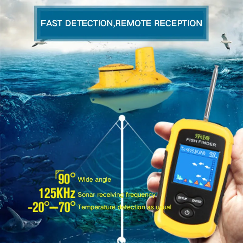 

wireless operation range Portable sonar sensor deeper Fishing lure Echo Sounder Fishing Finder color lcd display for fishing