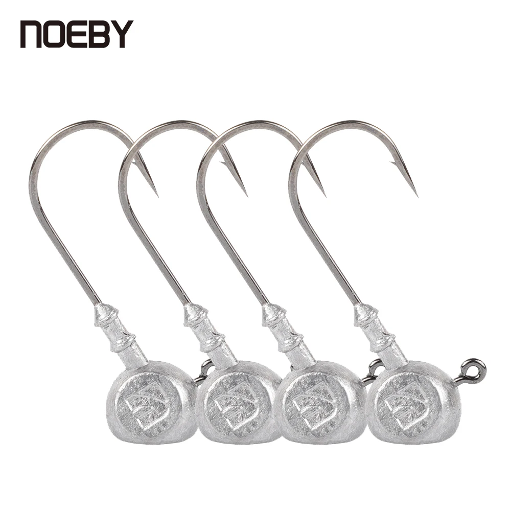 NOEBY New Arrival 4pcs Jig Lead Head Fishing Hook Lure 7g 10g Matel