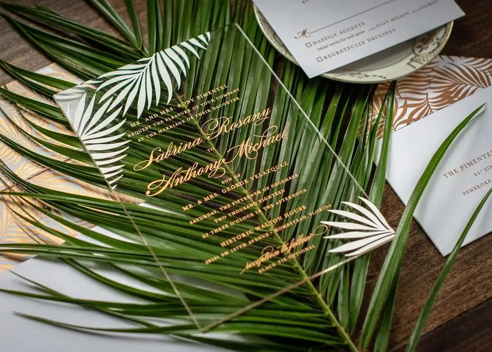  Acrylic Wedding Invitation with Envelope AI008 - 33010146097