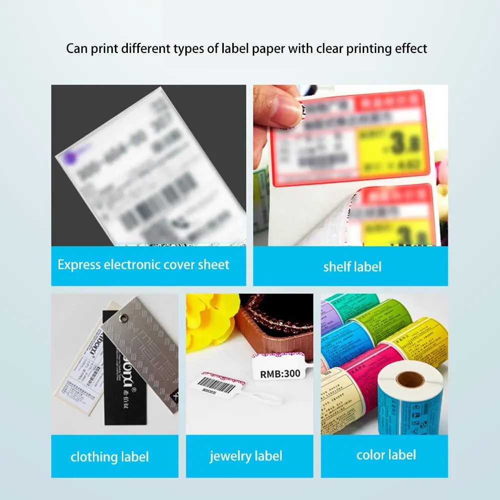 Принтер этикеток Термальный чековый принтер QR код штрих кода Bluetooth USB/доставка