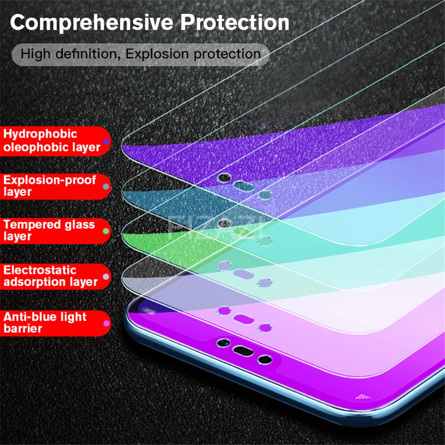 Светильник с защитой от синего излучения Защитная пленка для Xiaomi mi 8 Lite Pro 9 SE закаленное стекло для mi PocoPhone F1 A2 A3 Black Shark 2