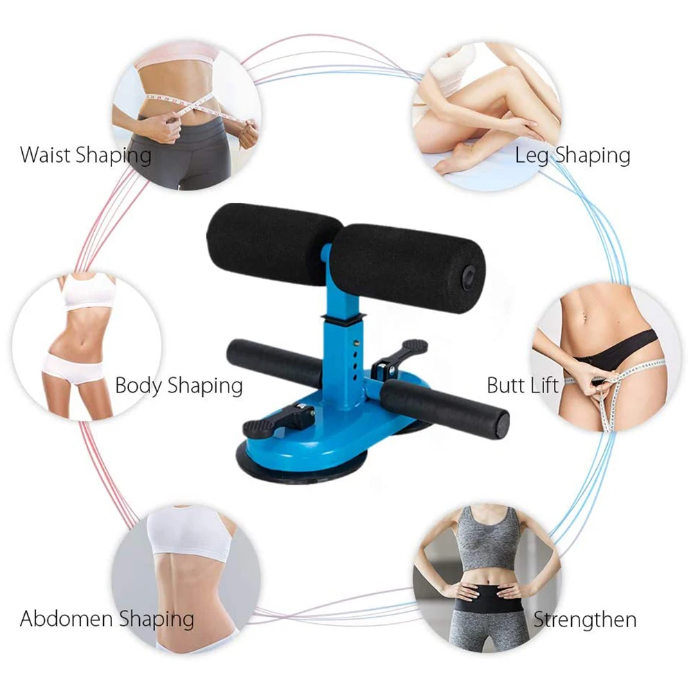 GRT Fitness H96abb6f39d6c4875879431184fe0dc71T Sit Up Bar - Dual Suction Cup Floor Bar Assistant Device for sit-ups with Ankle Support - Abdominal Exercise Lose Weight Fitness Equipment  