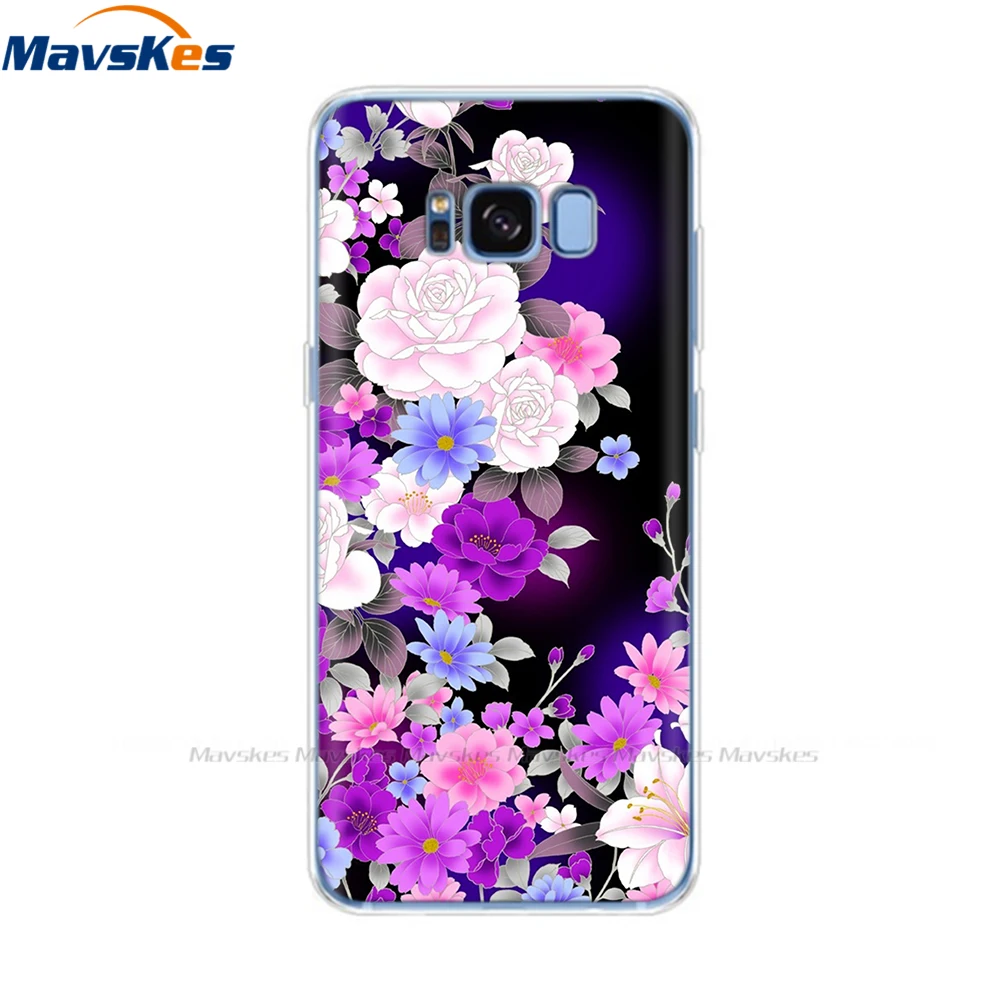 Soft TPU Case for Samsung Galaxy S8 Cute Flower Cat Phone Cover 360 Full Protective Coque for SamsungS8 GalaxyS8 Plus S8+ Funda samsung silicone case Cases For Samsung