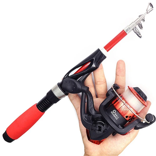 Portable Mini Telescopic Fishing Pole With Reel Bait Box Fishing Rod Kit  For Children Kids Fishing Tackle Accessories De Pesca - AliExpress