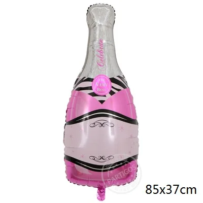 pink bottle 1 шт./лот Фольга бутылки шампанского и провода очки воздушные шары для Одежда для свадьбы, дня рождения торжественное мероприятие украшения Baby Shower поставки - Цвет: pink bottle