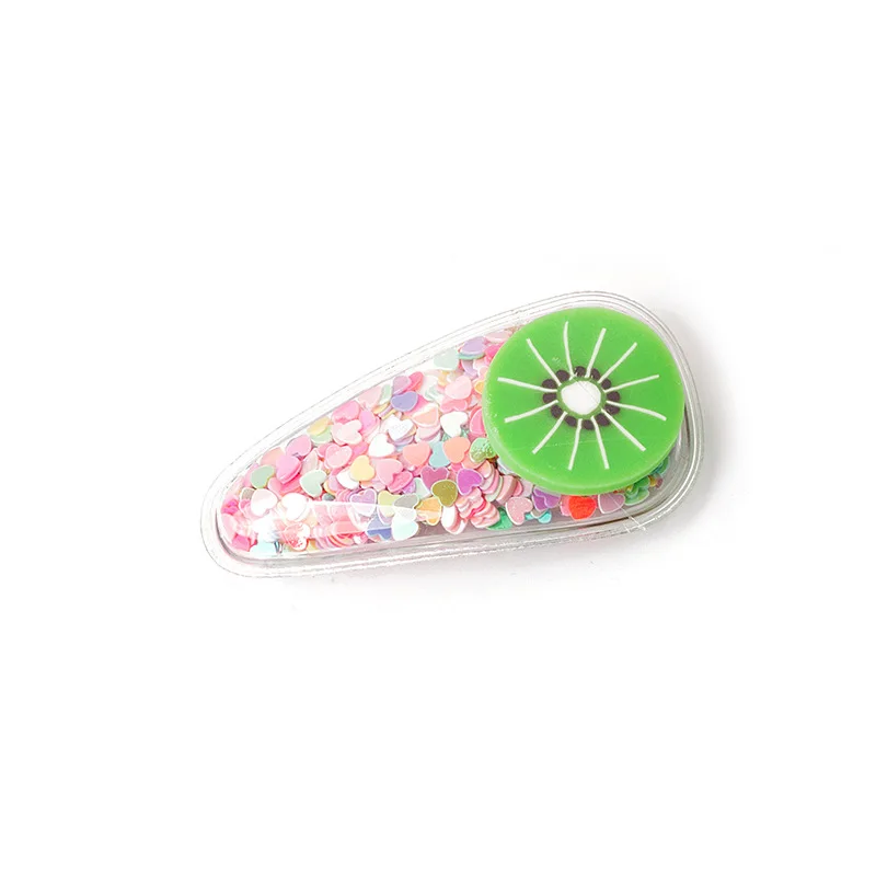 5 New Hot Fruit PVC Hair Clips for Baby Girls Cute Jelly Bow Hairpin Summer Infant Baby Hairgrips Waterproof Pool Kids Accessories - Цвет: 5