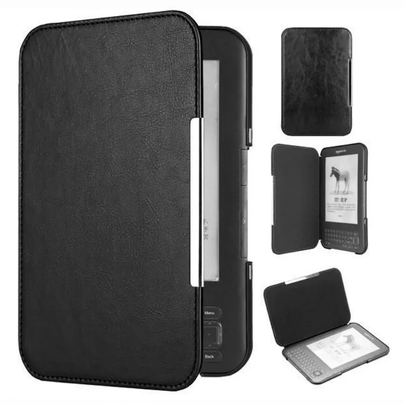 

Ultra Slim Magnetic eBook Case For Amazon Kindle 3 Keyboard WiFi+3G (2010 Released) 6 inch Reader PU Leather Book Cover