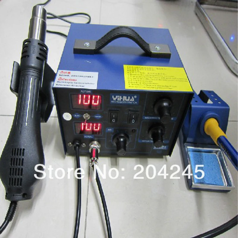

The YH-862D+ Digital Rework Station!2 in 1 Hot air gun combo anti-static Soldering Iron