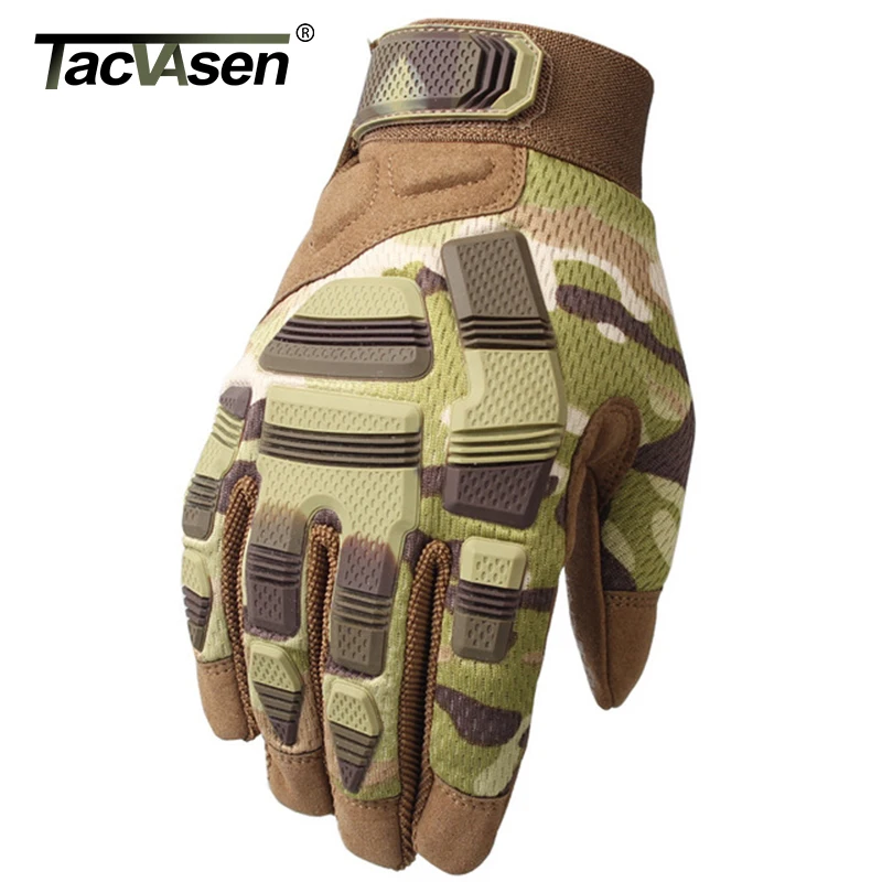 TACVASEN тактические перчатки мужские камуфляжные страйкбол армейские боевые перчатки противоскользящие байкерские мотоциклетные охотничьи перчатки полный палец M-XL
