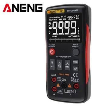 

ANENG Q1 True-RMS Digital Multimeter Button 9999 Counts With Analog Bar Graph AC/DC Voltage Ammeter Current Ohm Auto/Manual