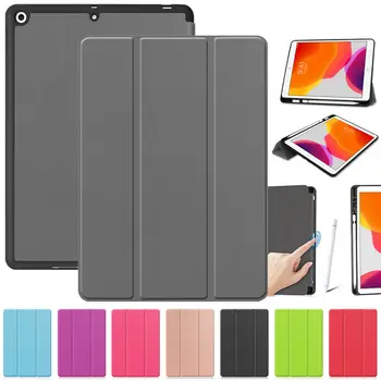

For Apple iPad 10.2 7th 2019 Luxury Magnetic Smart Leather Case With Pencil Holder Flip Stand Cover A2200 A2198 A2232
