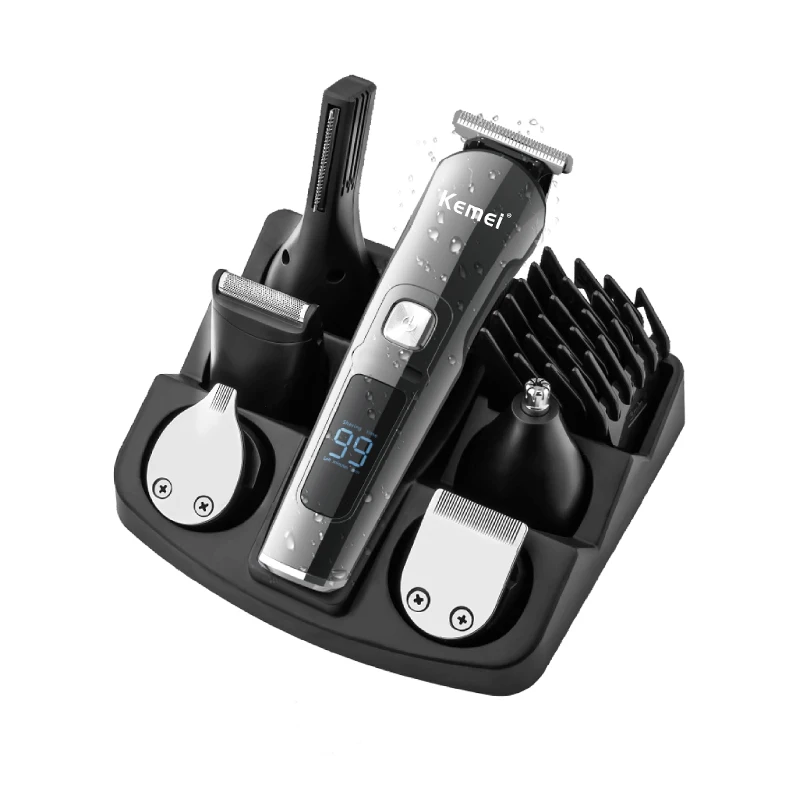 Kemei Professional Multifunction Beard Hair Trimmer Waterproof 6 In 1 Hair Clipper Electric Razor for Men Grooming Kit KM-8508