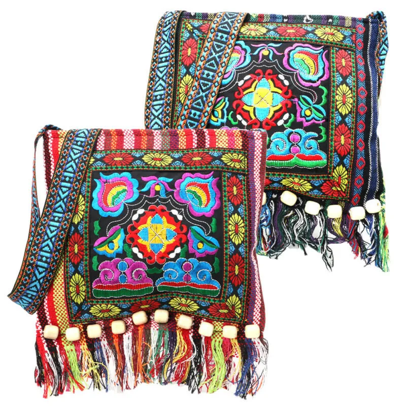 

Retro Ethnic Style Embroidery Boho Beach Bags New Mini Handbags Women Fashion Tassel Tote Messenger Shoulder Bag Crossbody Bags