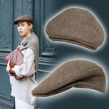 Осенне-зимние мужские шапки береты Британский западный стиль шерстяная продвинутая плоская кепка женский классический берет в стиле винтаж Кепка Tommee Shelby BLM82