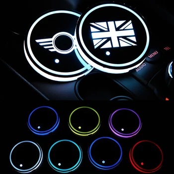 

2pcs Colorful LED Car Cup Holder Mat For Volvo AMG Mercedes BMW Audi VW Skoda Peugeot Hyundai Dodge Toyota Honda Nissan Mazda