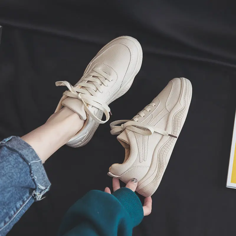 

White Shoes Women's 2018 New Style Winter Versatile Dad Flat Korean-style Sport Sneakers Online Celebrity WOMEN'S Shoes Socks Sp