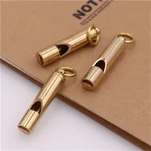 Ретро латунный свисток ручной работы тонкая медь выживания свисток брелок кулон открытый принадлежности EDC инструмент