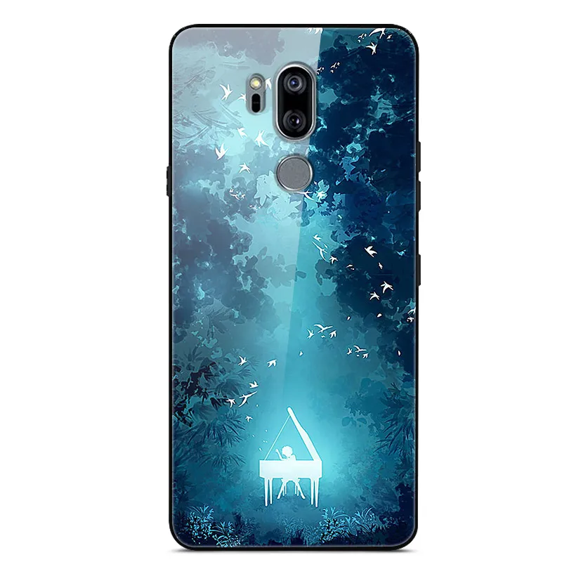 6,1 ''Coque для LG G7 ThinQ чехол стеклянная жесткая задняя крышка для LG G7 thinq G7thinq телефонные чехлы черные мягкие бампер Fundas закаленное - Цвет: 3