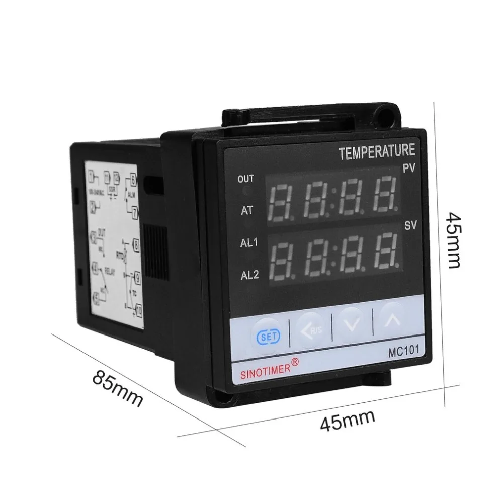 Short Shell Input PID Temperature Controller Thermostat Temperature Regulator SSR Relay Output Heat Cool Alarm