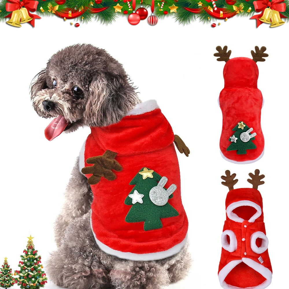 

Christmas Dog Clothes for Small Dogs Santa Costume for Pug Chihuahua Yorkshire Pet Cat Winter Clothing Jacket Coat Pets Costume