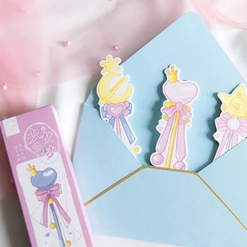 

30 pcs/pack Girl's Magic Wand Bookmark Paper Cartoon Animals Bookmark Promotional Gift Stationery Film Bookmark